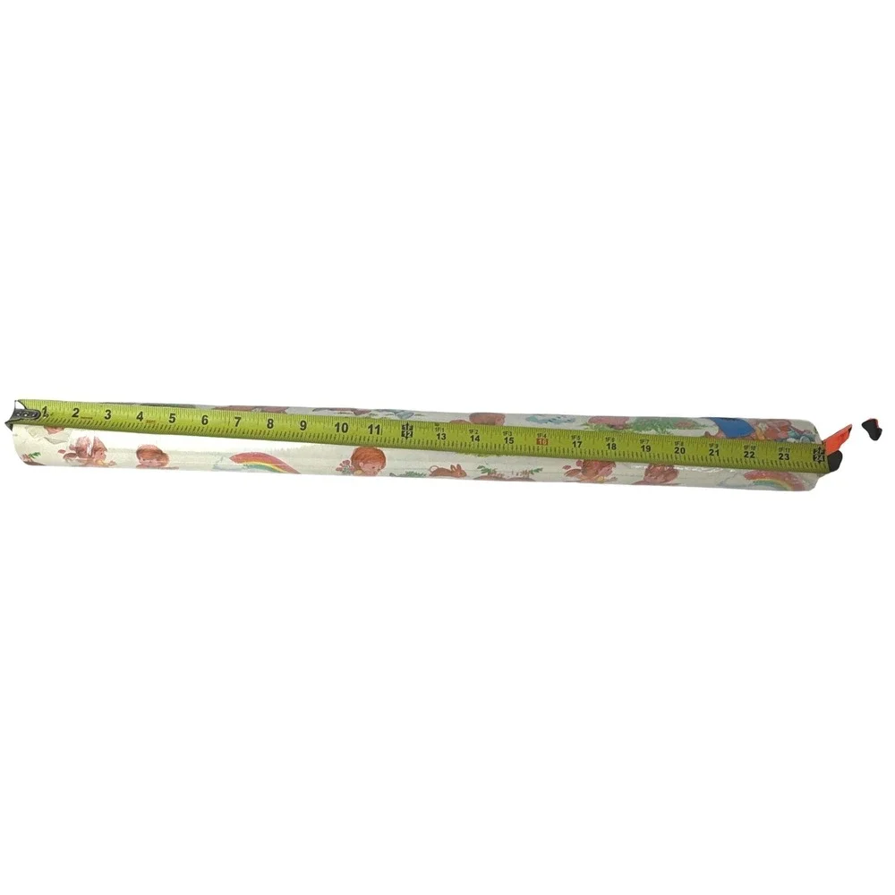 Vintage‎ 80s Gift Wrap Paper Roll Children Rainbow Bunnies Squirrels 24 Inch